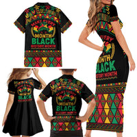 Make Every Month Black History Month Family Matching Short Sleeve Bodycon Dress and Hawaiian Shirt African Pattern - Wonder Print Shop