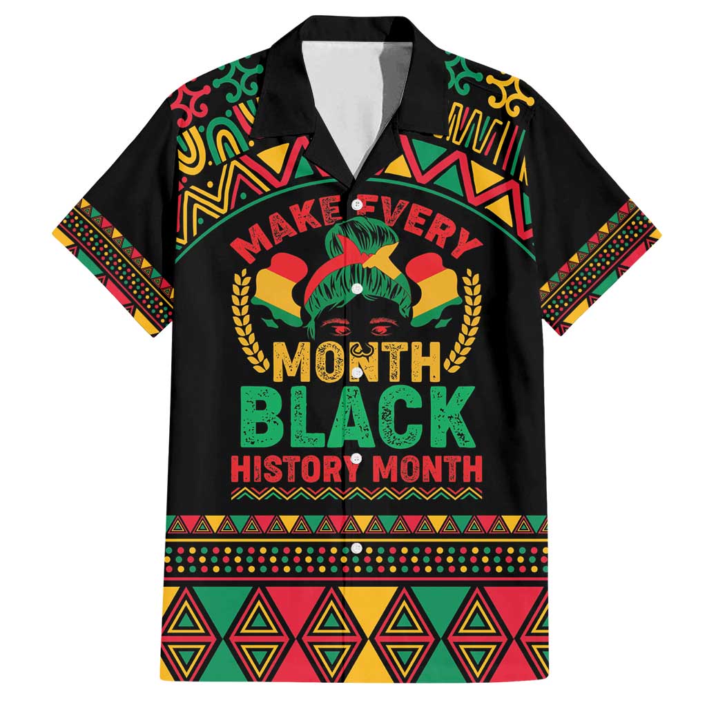 Make Every Month Black History Month Family Matching Summer Maxi Dress and Hawaiian Shirt African Pattern - Wonder Print Shop