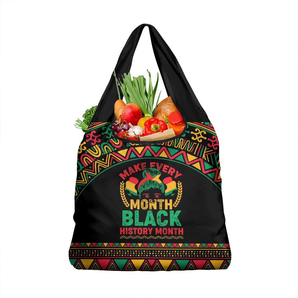 Make Every Month Black History Month Grocery Bag African Pattern