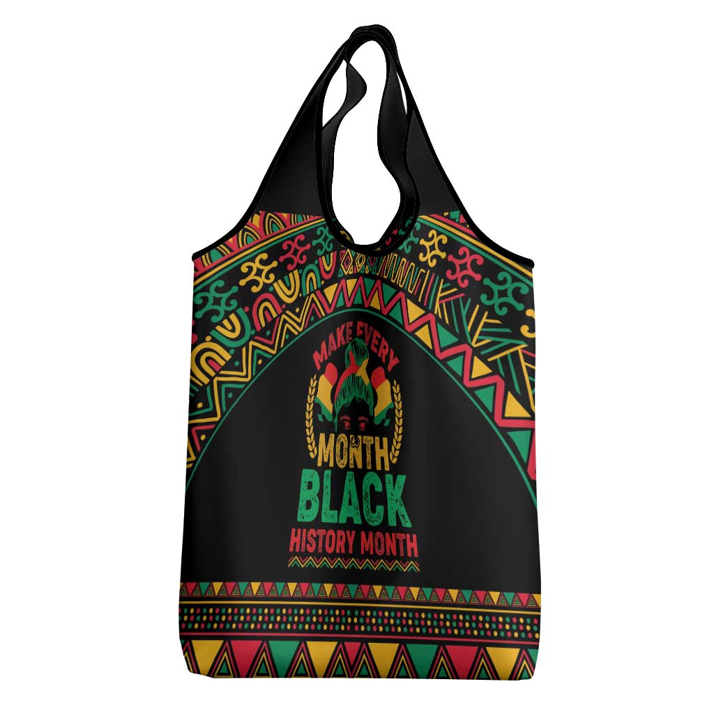 Make Every Month Black History Month Grocery Bag African Pattern