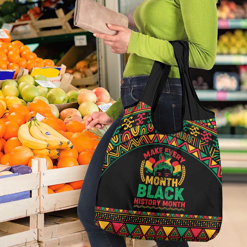 Make Every Month Black History Month Grocery Bag African Pattern
