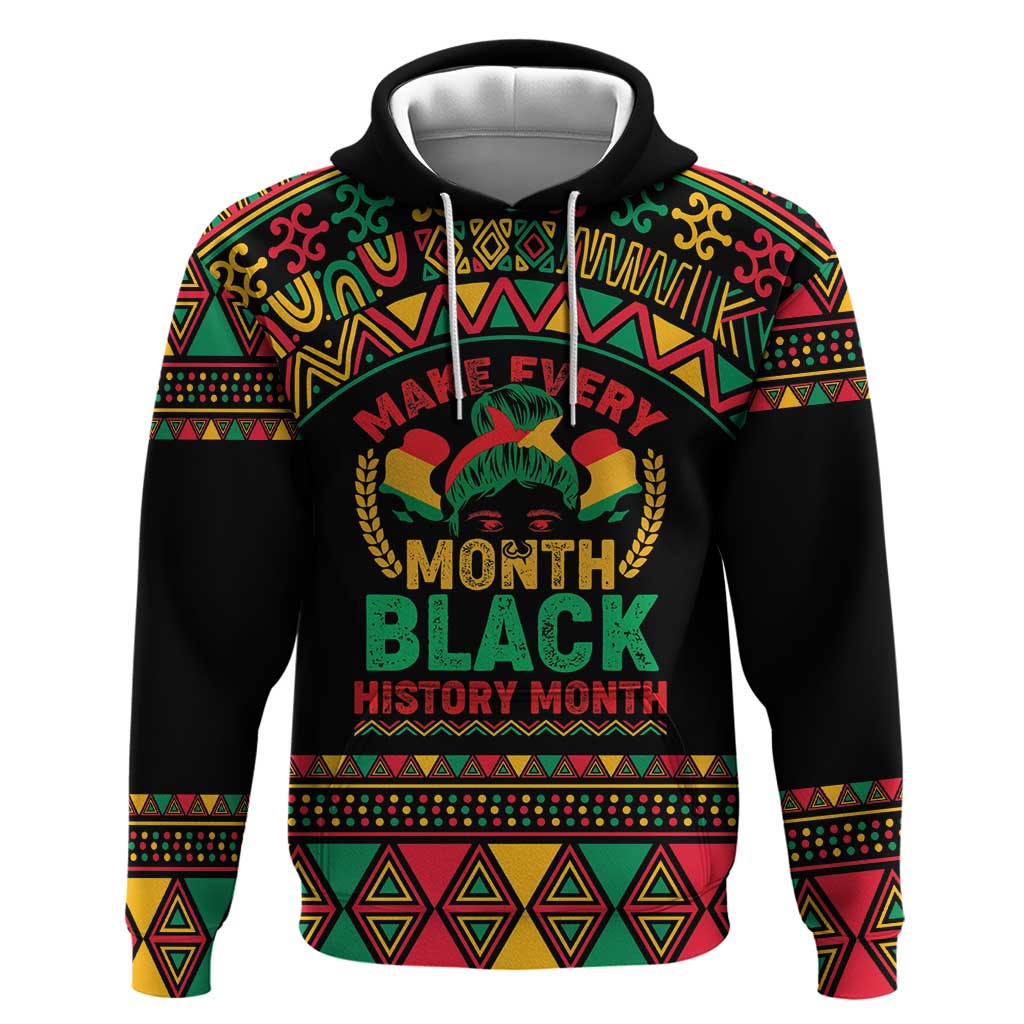 Make Every Month Black History Month Hoodie African Pattern - Wonder Print Shop