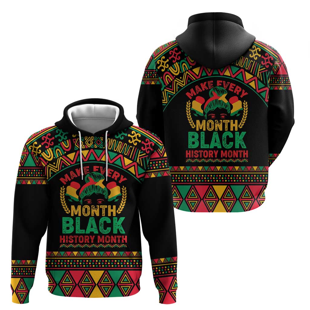 Make Every Month Black History Month Hoodie African Pattern - Wonder Print Shop