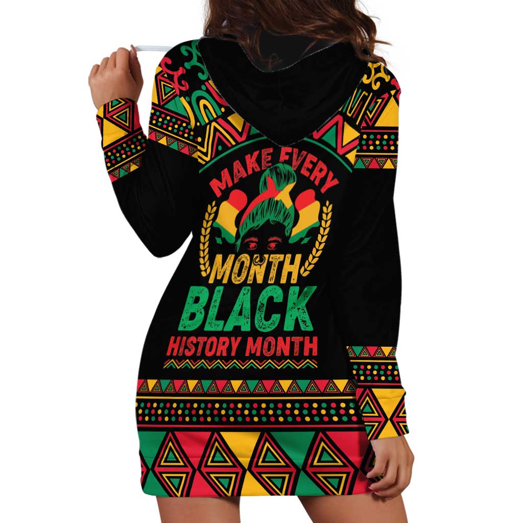 Make Every Month Black History Month Hoodie Dress African Pattern - Wonder Print Shop
