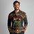 Make Every Month Black History Month Long Sleeve Polo Shirt African Pattern - Wonder Print Shop