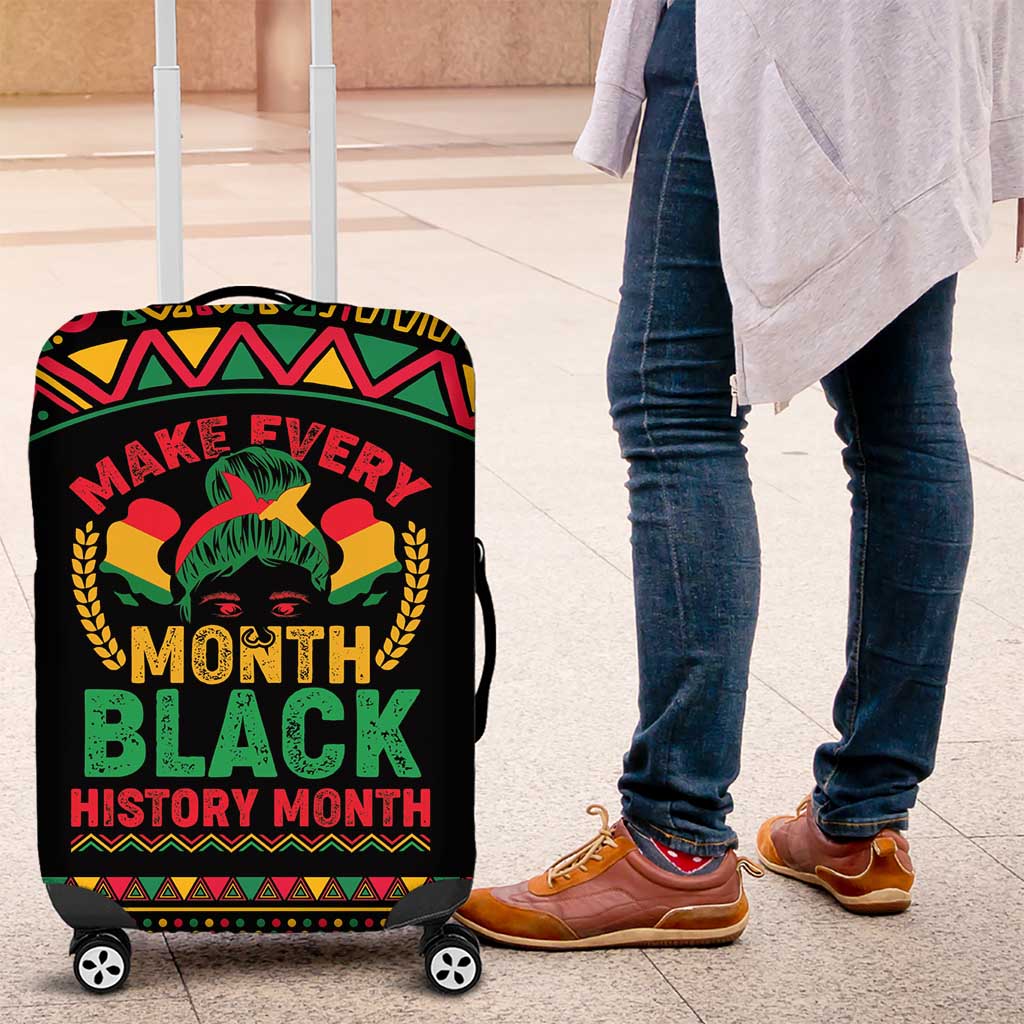 Make Every Month Black History Month Luggage Cover African Pattern - Wonder Print Shop