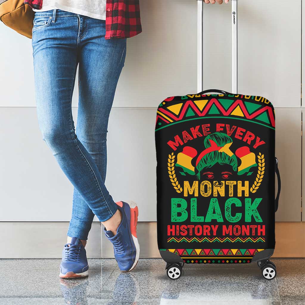 Make Every Month Black History Month Luggage Cover African Pattern - Wonder Print Shop