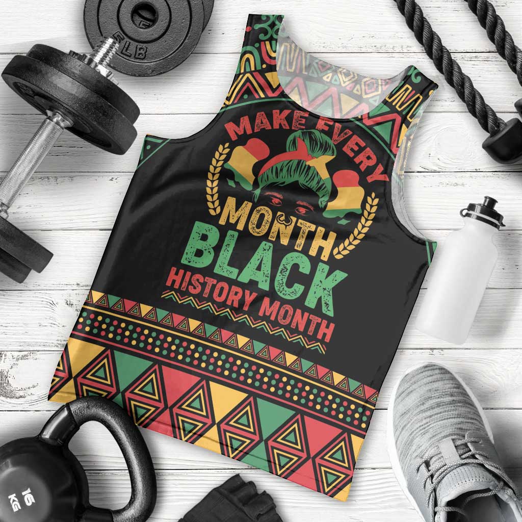 Make Every Month Black History Month Men Tank Top African Pattern - Wonder Print Shop