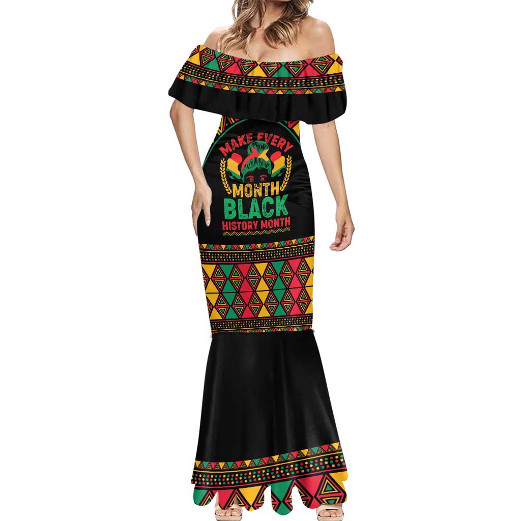 Make Every Month Black History Month Mermaid Dress African Pattern - Wonder Print Shop