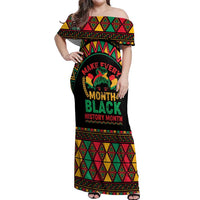 Make Every Month Black History Month Off Shoulder Maxi Dress African Pattern - Wonder Print Shop