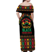 Make Every Month Black History Month Off Shoulder Maxi Dress African Pattern - Wonder Print Shop