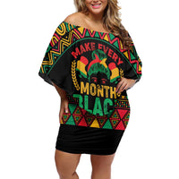 Make Every Month Black History Month Off Shoulder Short Dress African Pattern - Wonder Print Shop