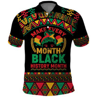 Make Every Month Black History Month Polo Shirt African Pattern - Wonder Print Shop