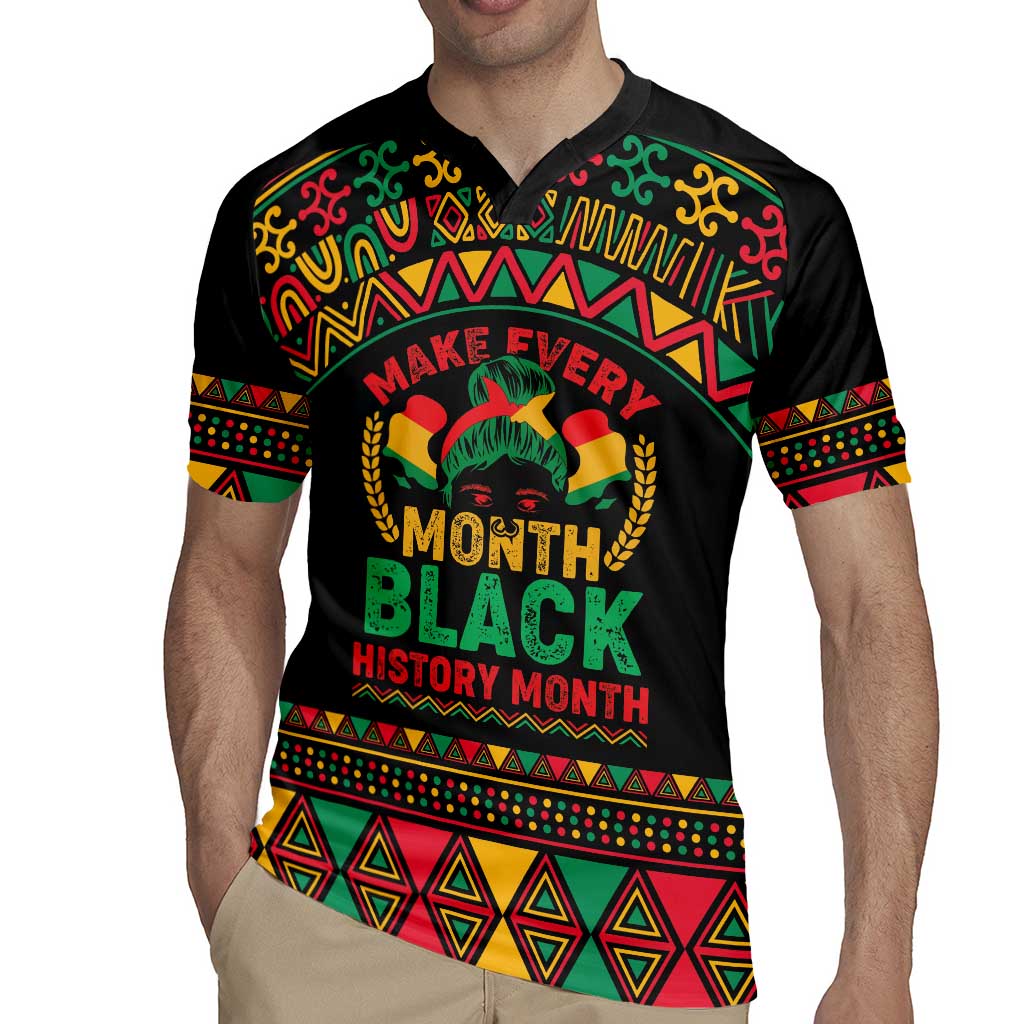 Make Every Month Black History Month Rugby Jersey African Pattern - Wonder Print Shop