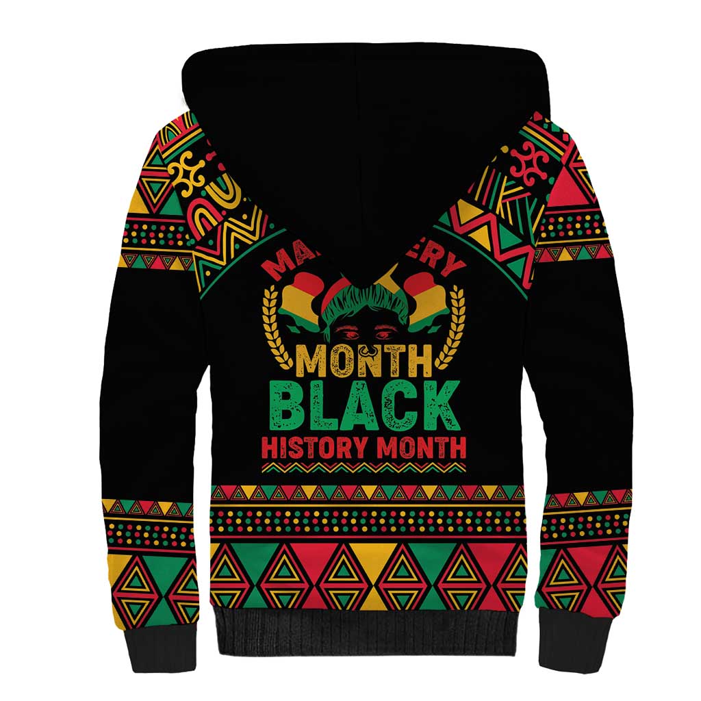 Make Every Month Black History Month Sherpa Hoodie African Pattern - Wonder Print Shop