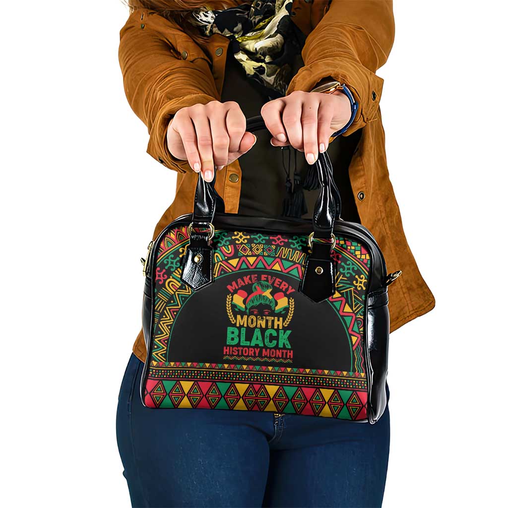 Make Every Month Black History Month Shoulder Handbag African Pattern