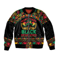 Make Every Month Black History Month Sleeve Zip Bomber Jacket African Pattern - Wonder Print Shop