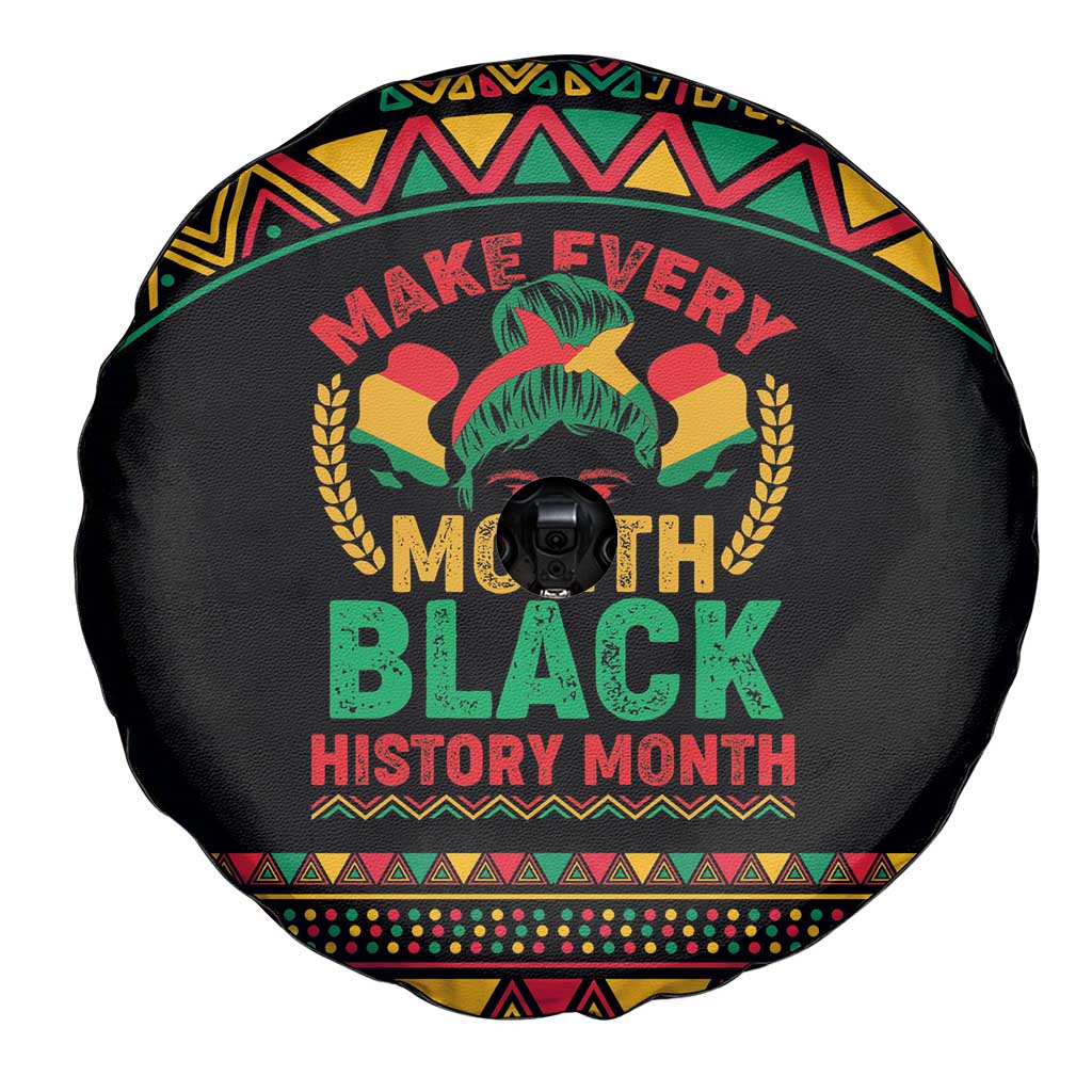 Make Every Month Black History Month Spare Tire Cover African Pattern - Wonder Print Shop