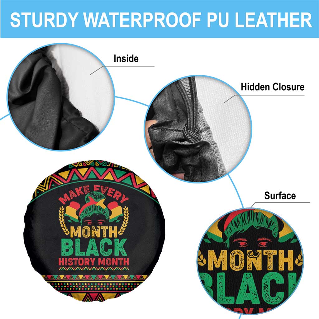 Make Every Month Black History Month Spare Tire Cover African Pattern - Wonder Print Shop