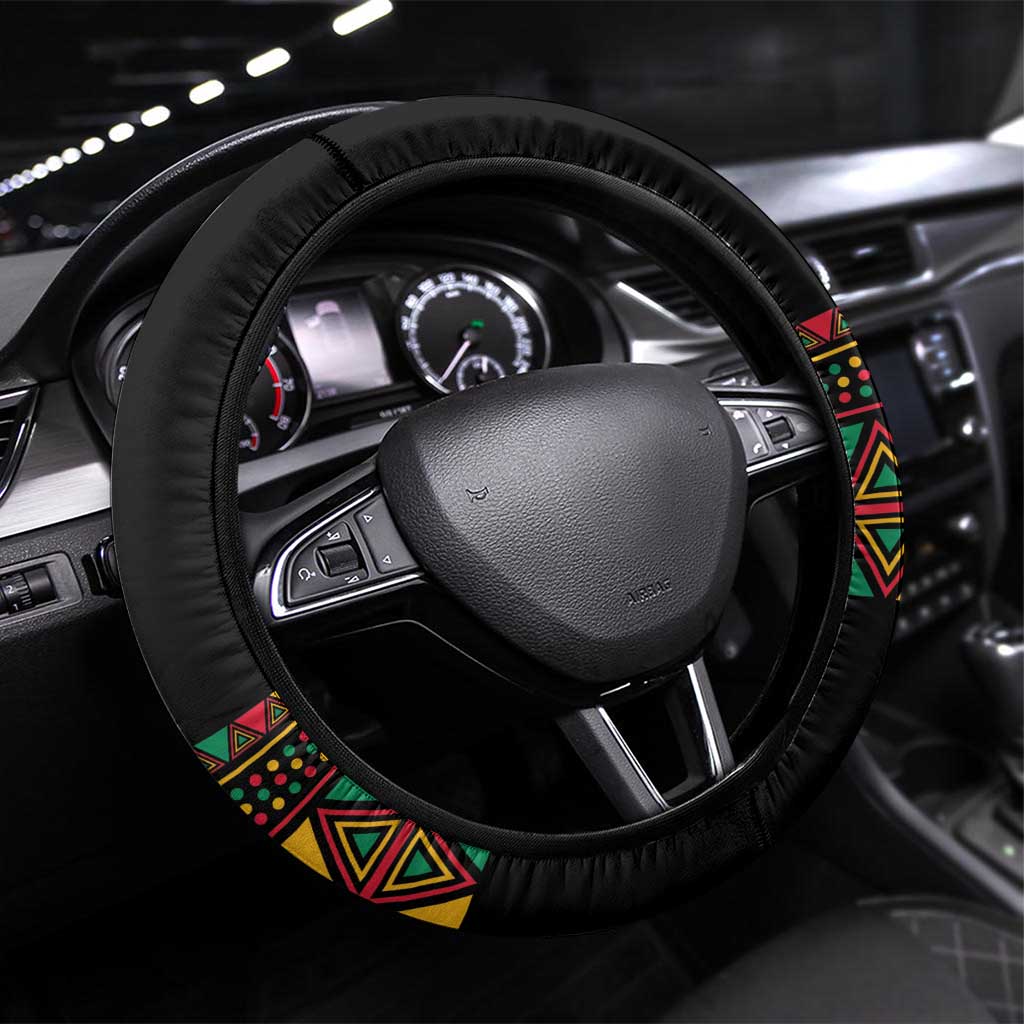 Make Every Month Black History Month Steering Wheel Cover African Pattern - Wonder Print Shop