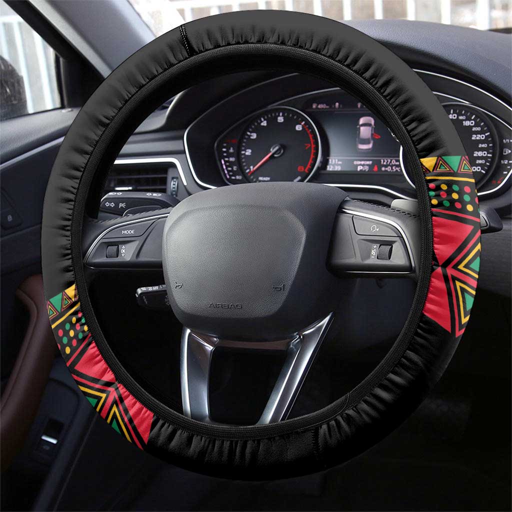 Make Every Month Black History Month Steering Wheel Cover African Pattern - Wonder Print Shop