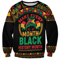 Make Every Month Black History Month Sweatshirt African Pattern - Wonder Print Shop