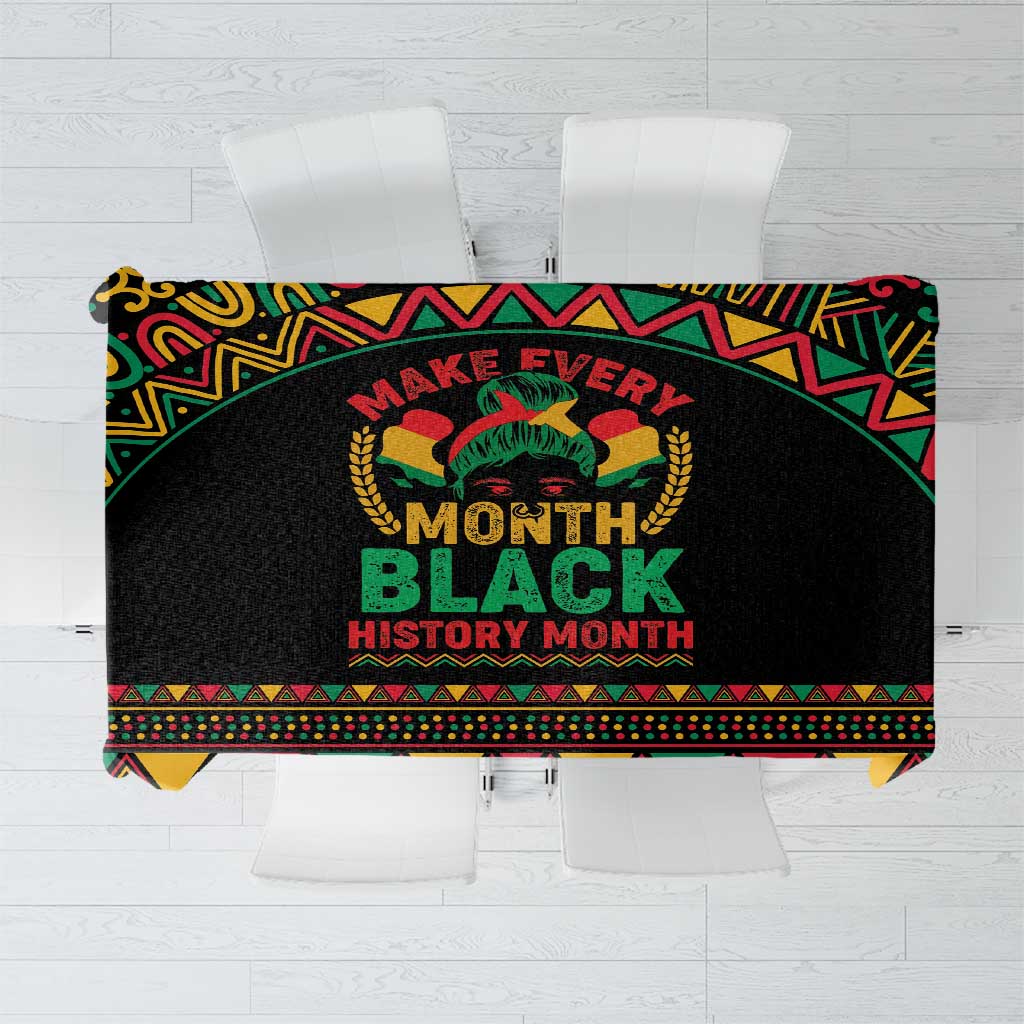 Make Every Month Black History Month Tablecloth African Pattern - Wonder Print Shop