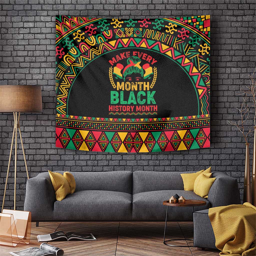Make Every Month Black History Month Tapestry African Pattern - Wonder Print Shop