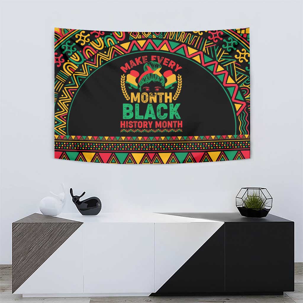 Make Every Month Black History Month Tapestry African Pattern - Wonder Print Shop