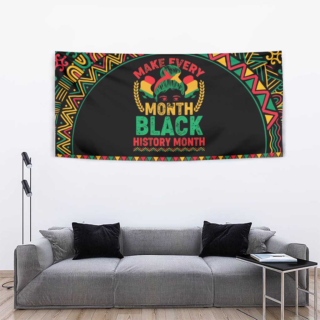 Make Every Month Black History Month Tapestry African Pattern - Wonder Print Shop