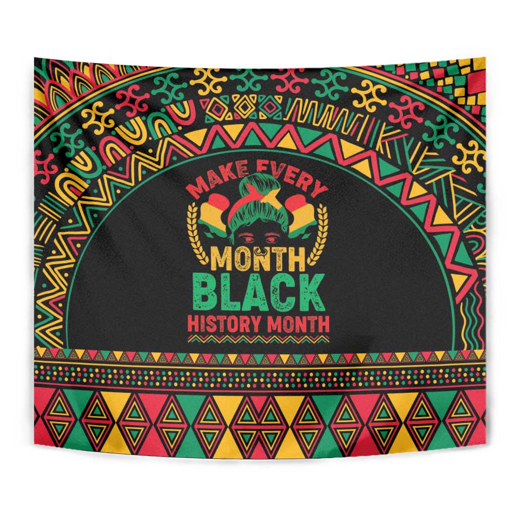 Make Every Month Black History Month Tapestry African Pattern - Wonder Print Shop