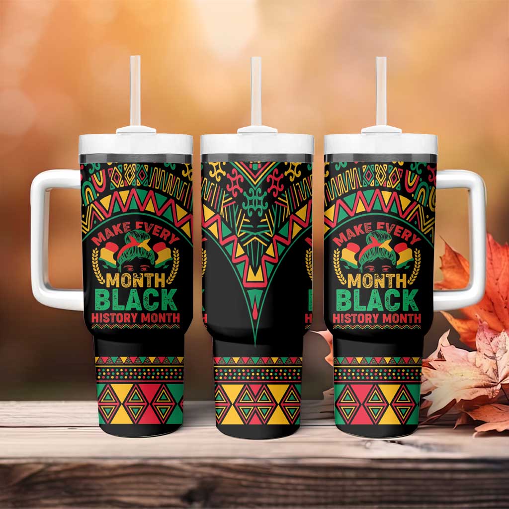 Make Every Month Black History Month Tumbler With Handle African Pattern - Wonder Print Shop