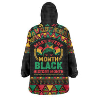 Make Every Month Black History Month Wearable Blanket Hoodie African Pattern - Wonder Print Shop
