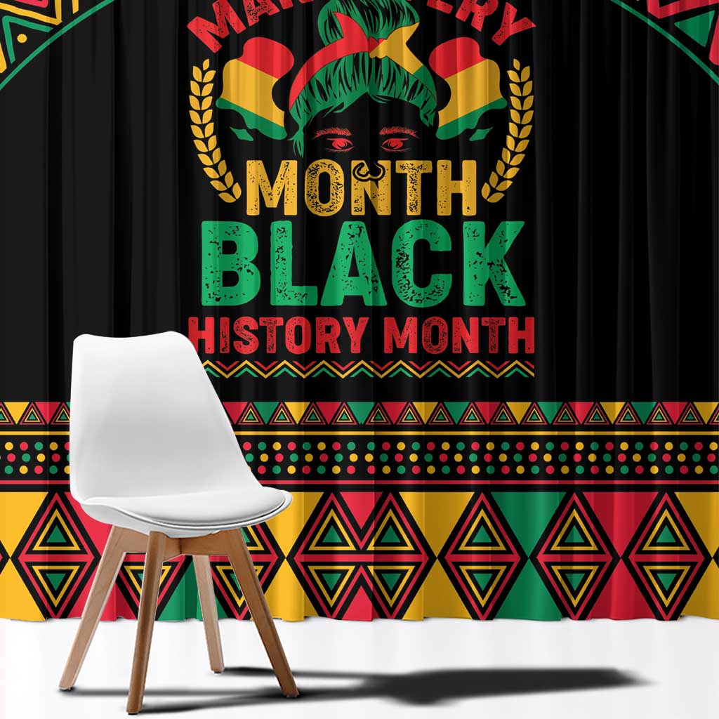 Make Every Month Black History Month Window Curtain African Pattern - Wonder Print Shop