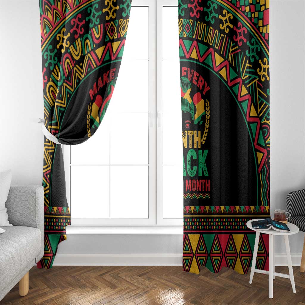 Make Every Month Black History Month Window Curtain African Pattern - Wonder Print Shop