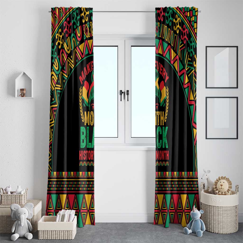 Make Every Month Black History Month Window Curtain African Pattern - Wonder Print Shop