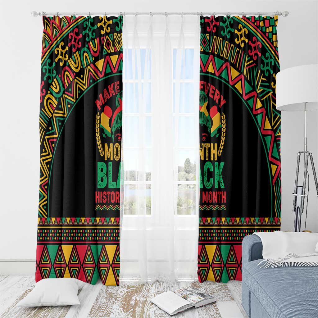 Make Every Month Black History Month Window Curtain African Pattern - Wonder Print Shop