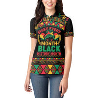 Make Every Month Black History Month Women Polo Shirt African Pattern - Wonder Print Shop
