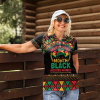 Make Every Month Black History Month Women Polo Shirt African Pattern - Wonder Print Shop