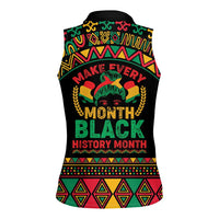 Make Every Month Black History Month Women Sleeveless Polo Shirt African Pattern - Wonder Print Shop
