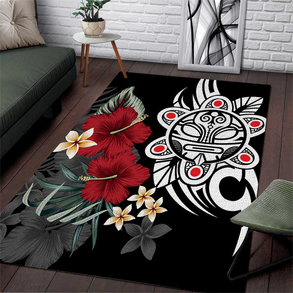 Taino Sun Tribal Area Rug Tropical Hibiscus - Wonder Print Shop