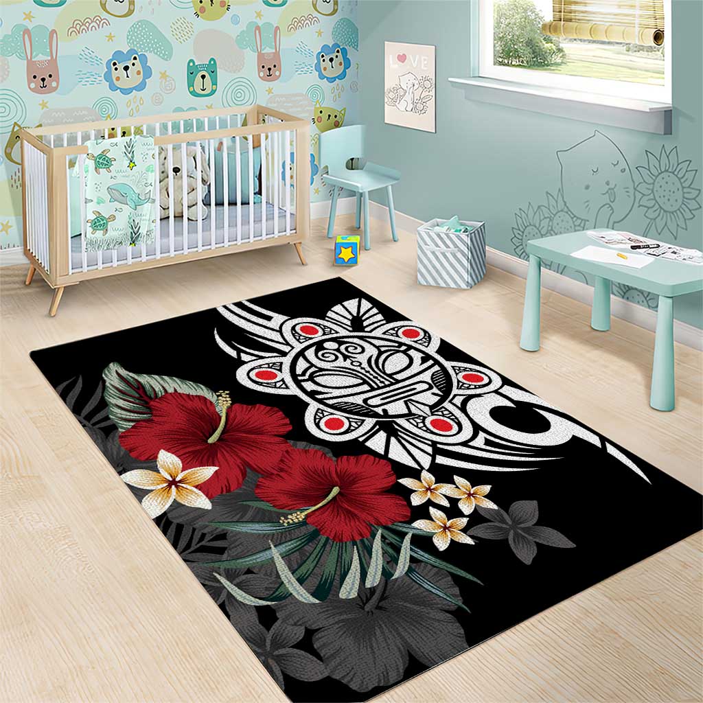 Taino Sun Tribal Area Rug Tropical Hibiscus - Wonder Print Shop