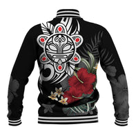 Taino Sun Tribal Baseball Jacket Tropical Hibiscus - Wonder Print Shop
