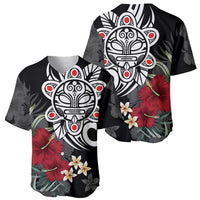 Taino Sun Tribal Baseball Jersey Tropical Hibiscus - Wonder Print Shop