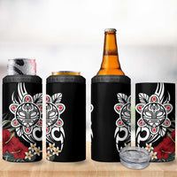 Taino Sun Tribal 4 in 1 Can Cooler Tumbler Tropical Hibiscus - Wonder Print Shop