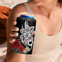 Taino Sun Tribal 4 in 1 Can Cooler Tumbler Tropical Hibiscus - Wonder Print Shop