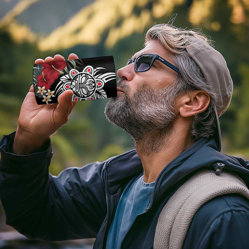 Taino Sun Tribal 4 in 1 Can Cooler Tumbler Tropical Hibiscus - Wonder Print Shop