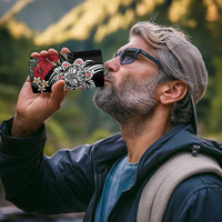 Taino Sun Tribal 4 in 1 Can Cooler Tumbler Tropical Hibiscus - Wonder Print Shop