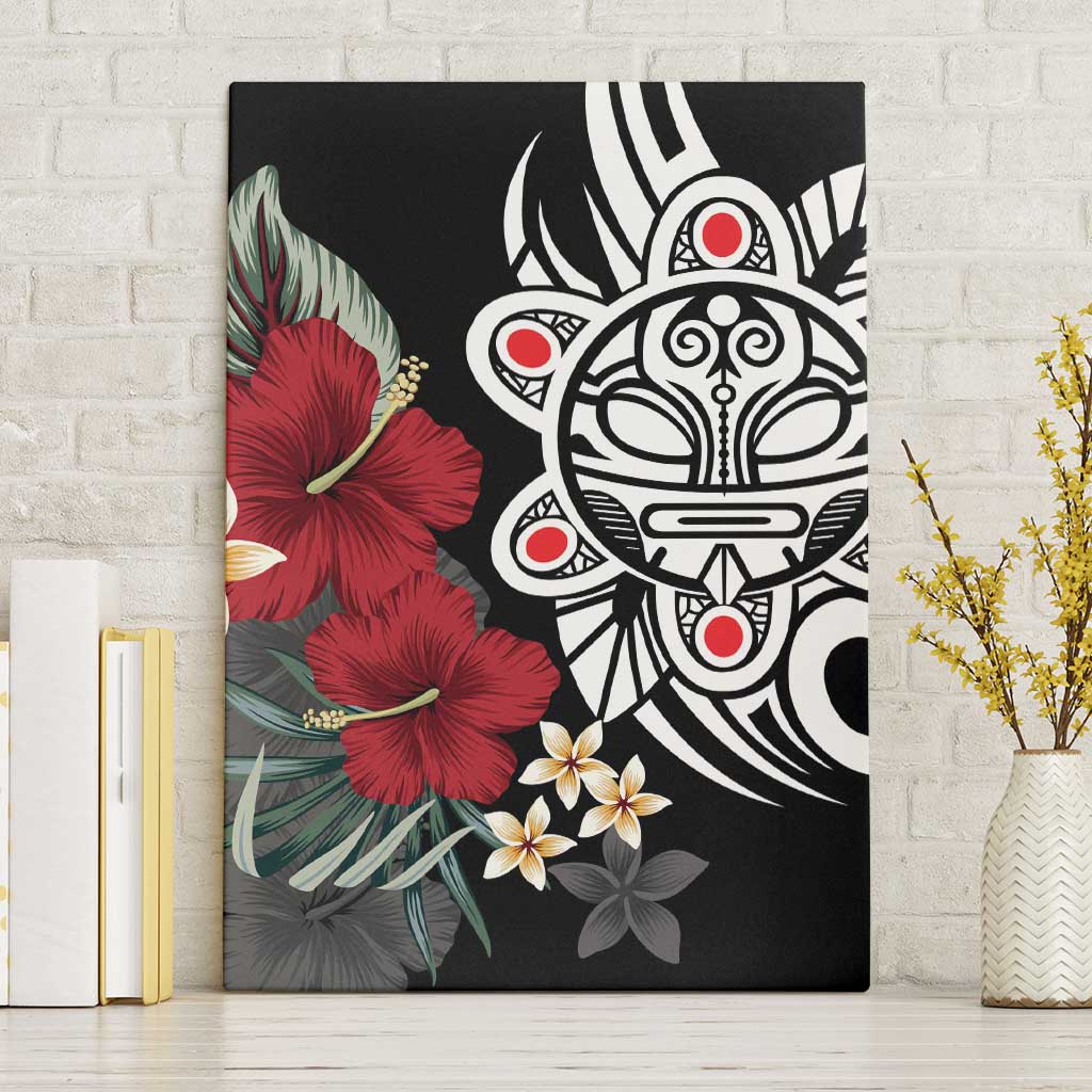 Taino Sun Tribal Canvas Wall Art Tropical Hibiscus - Wonder Print Shop
