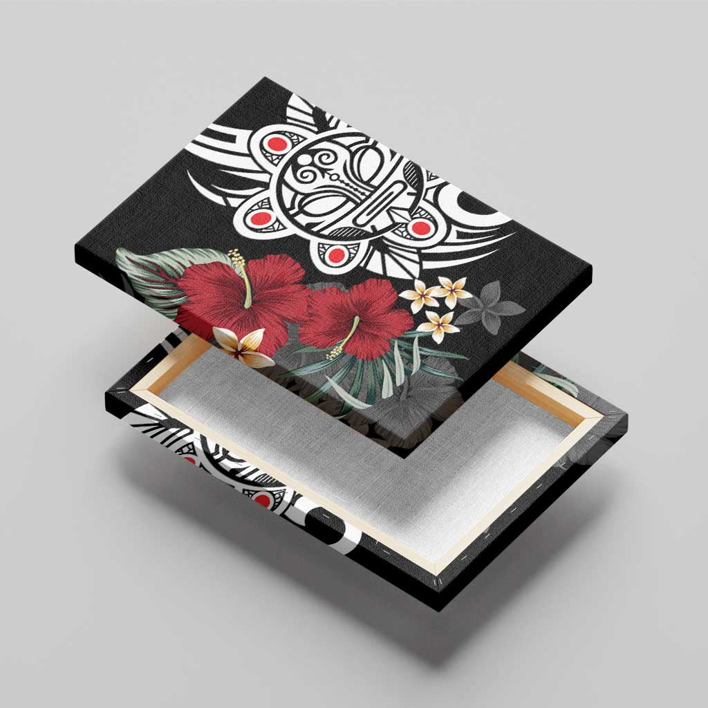 Taino Sun Tribal Canvas Wall Art Tropical Hibiscus - Wonder Print Shop
